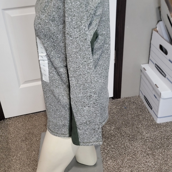 Green and Gray Quarter-Zip Pullover - Picture 7 of 11